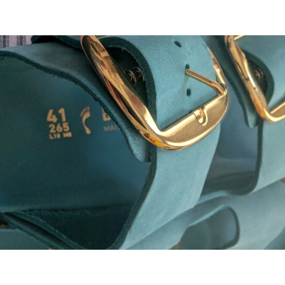 Birkenstock Arizona Big Buckle Biscay Bay Narrow Fit EU 41 US 10 - Picture 10 of 12